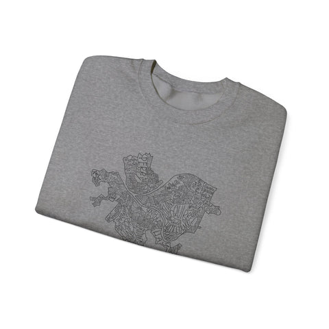 Pittsburgh Neighborhood Map Heavy Blend™ Crewneck Sweatshirt