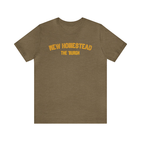 New Homestead - The Burgh Neighborhood Series - Unisex Jersey Short Sleeve Tee T-Shirt Printify Heather Olive S 