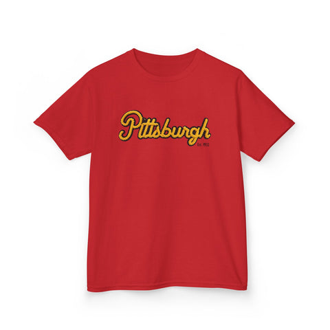 Pittsburgh Faux Embroidery Kids Graphic T-Shirt