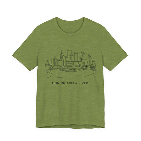 Monongahela River Skyline - Unisex Jersey Short Sleeve Tee