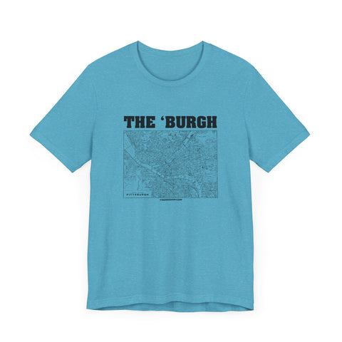 The 'Burgh Retro Map   - Short Sleeve Tee T-Shirt Printify   