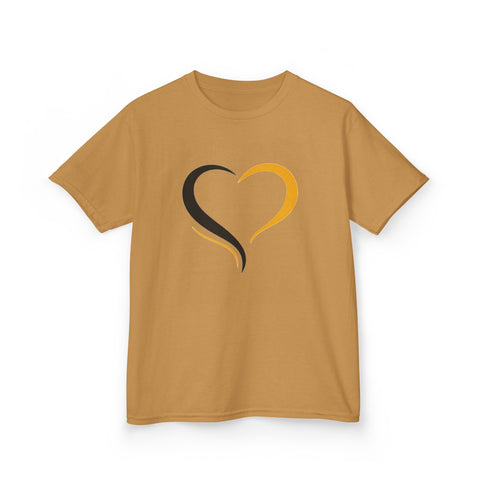 Black and Yellow Heart - Kids Graphic T-Shirt