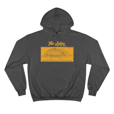 The Igloo - EST 1961 - Civic Arena - Retro Schematic - Champion Hoodie Hoodie Printify Charcoal Heather S 