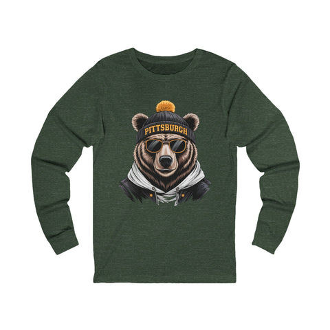 Pittsburgh Game Day Bear - Unisex Long Sleeve Tee