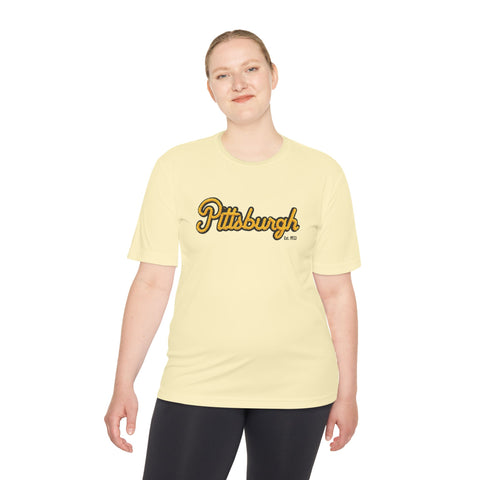 Pittsburgh Faux Embroidery Unisex Moisture Wicking Tee