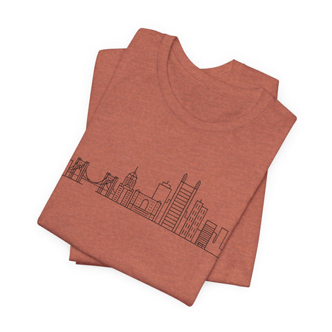 Pittsburgh Skyline Doodle - Unisex Jersey Short Sleeve Tee