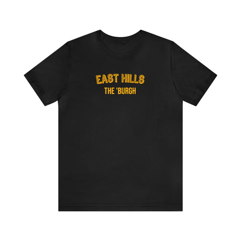 East Hills  - The Burgh Neighborhood Series - Unisex Jersey Short Sleeve Tee T-Shirt Printify Black XL 