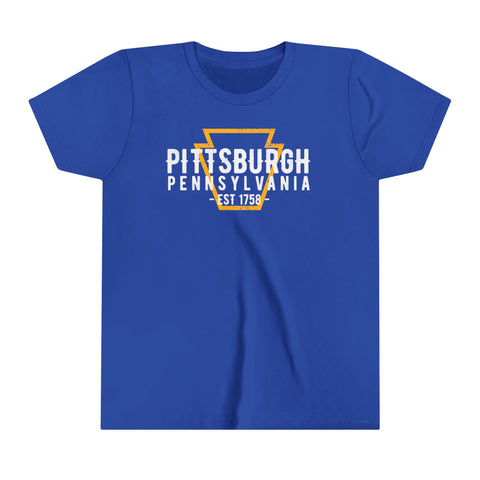 Pittsburgh PA Keystone - Youth Short Sleeve Tee Kids clothes Printify True Royal S