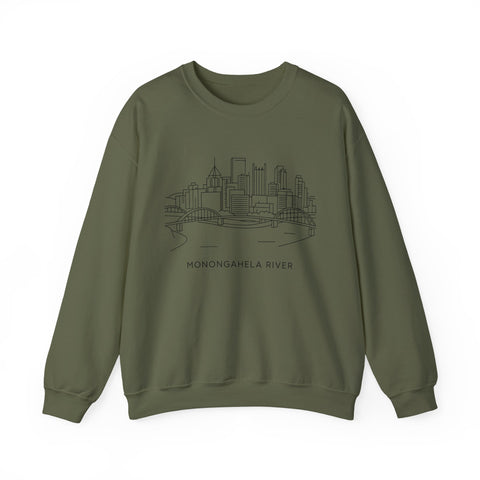 Monongahela River Skyline - Heavy Blend™ Crewneck Sweatshirt