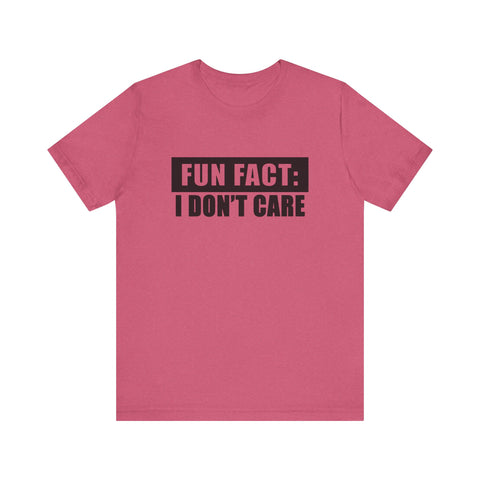 Fun Fact: I Don't Care (Pittsburgh Sarcasm Series) - Unisex Jersey Short Sleeve Tee