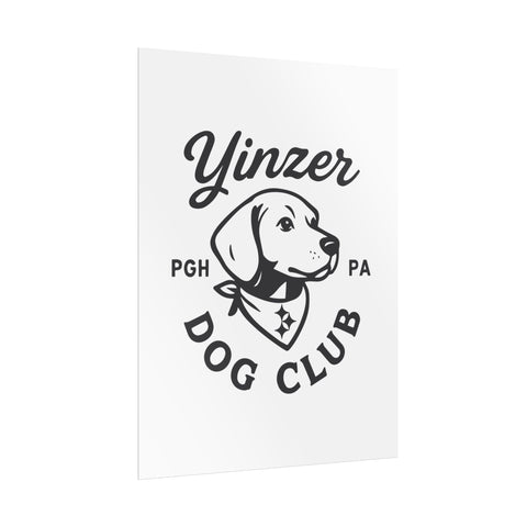 Rolled Poster – Yinzer Dog Club Vintage Art Print on Archival Paper