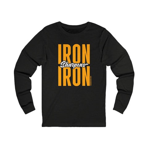 Iron Sharpens Iron Proverbs 27:17 - Frequent Tomlin Quote - Long Sleeve Tee Long-sleeve Printify L Black Heather