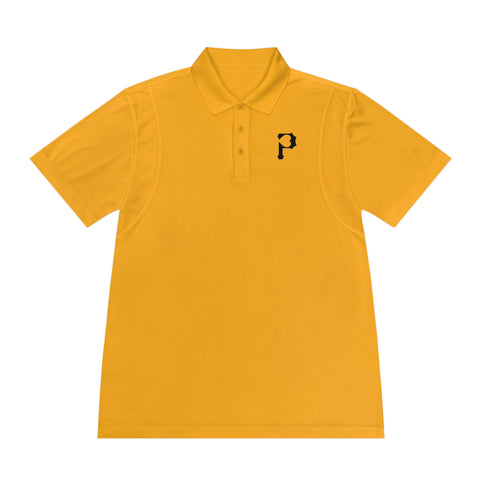 P For Pittsburgh Heart -  Men's Sport Polo Shirt T-Shirt Printify Gold S 