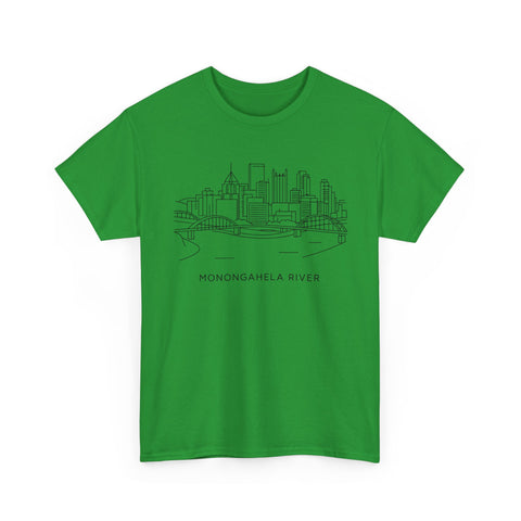 Monongahela River Skyline - Unisex Heavy Cotton Tee