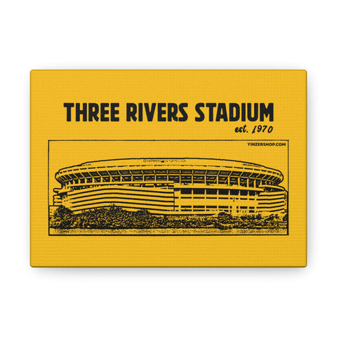 Three Rivers Stadium - 1970 - Retro Schematic - Canvas Gallery Wrap Wall Art Canvas Printify   