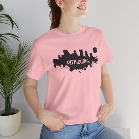 Pittsburgh Splash Skyline T-Shirt  - Unisex bella+canvas 3001 T-Shirt Printify   