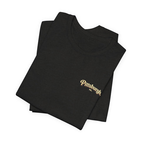 Vintage Pittsburgh Sunset (Print on Back) - Unisex Jersey Short Sleeve Tee