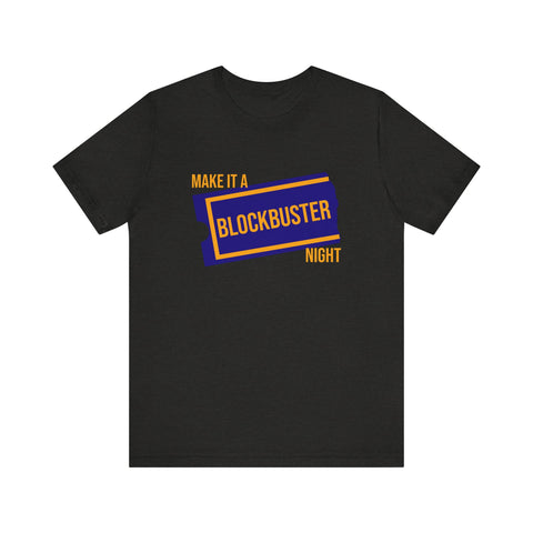 Retro Make it a Blockbuster Night - Short Sleeve Tee T-Shirt Printify Black Heather XS