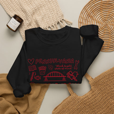 Pittsburgh Doodle Collage - Heavy Blend™ Crewneck Sweatshirt
