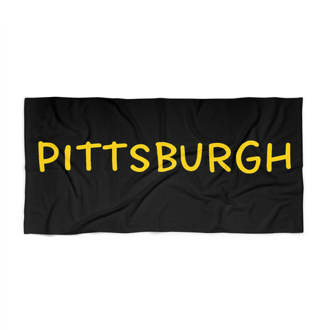 Pittsburgh Bubble Letters - Beach Towel