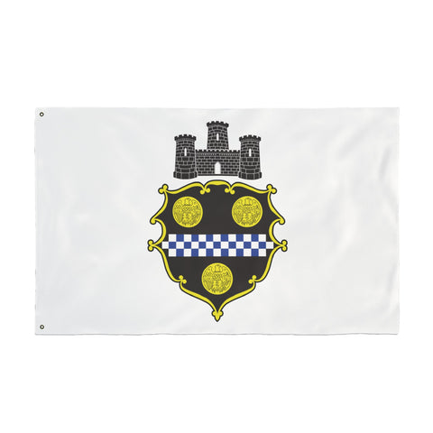 Pittsburgh City Crest Flag Double Sided  - White