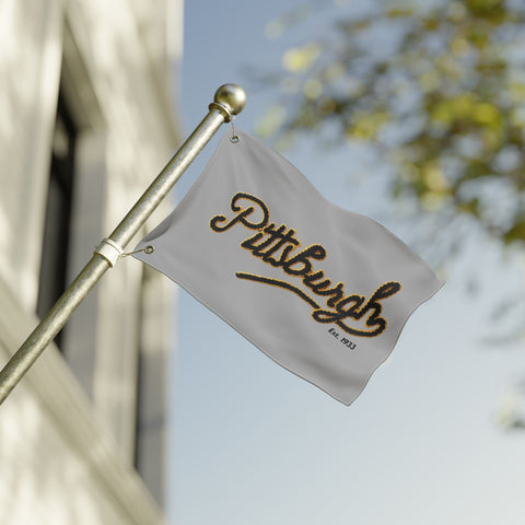 Pittsburgh Faux Embroidery - Double Sided Flag