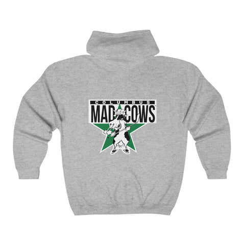 Columbus Mad Cows Hoodie (Zip) Hoodie Vintage Ice Hockey   