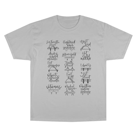 Pittsburgh Bridges Doodle - Champion T-Shirt