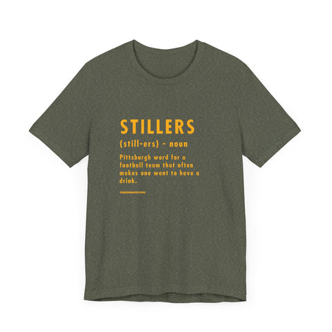 Pittsburghese Definition Series - Stillers - Short Sleeve Tee T-Shirt Printify Heather Military Green XS