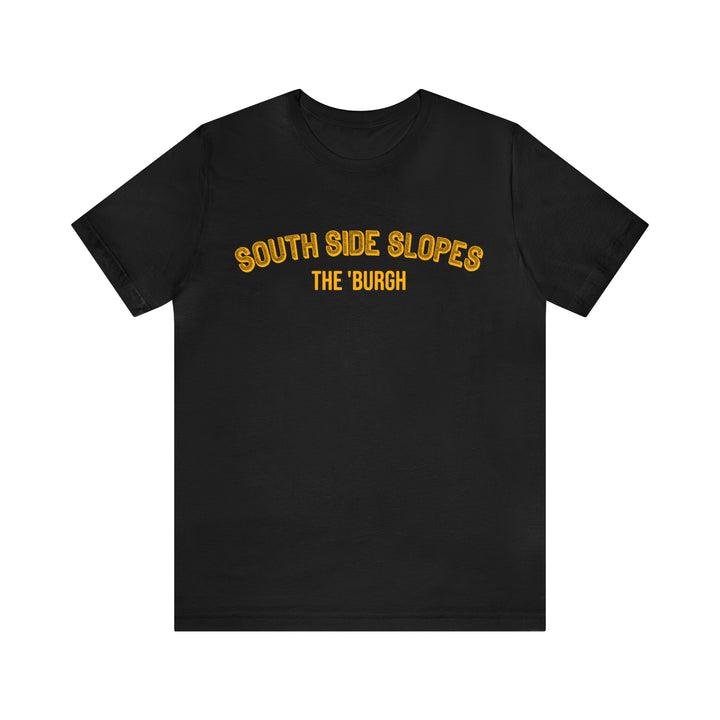 South Side Slopes - The Burgh Neighborhood Series - Unisex Jersey Short Sleeve Tee T-Shirt Printify Black S 