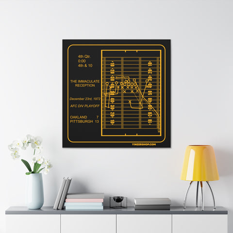 Famous Pittsburgh Sports Plays - The Immaculate Reception - Canvas Gallery Wrap Wall Art Canvas Printify