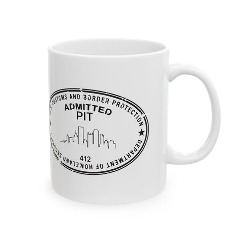 Pittsburgh Border Stamp -  Coffee Mugs (11oz, 15oz)