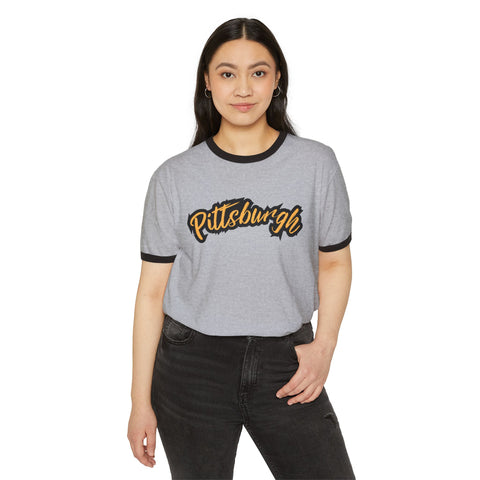 Pittsburgh Grunge Unisex Cotton Ringer T-Shirt