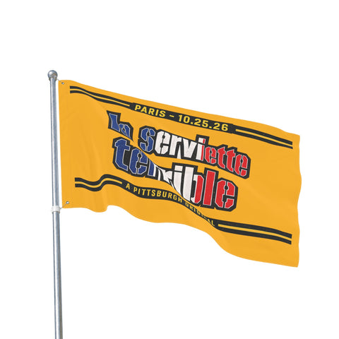 Pittsburgh Steelers French Flag Towel – "La Serviette Terrible" - Double Sided Flag