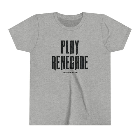 Play Renegade Distressed Graphic - Youth Short Sleeve Tee Kids clothes Printify Athletic Heather S