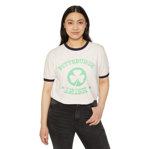 Pittsburgh St. Patrick's Day - Unisex Cotton Ringer T-Shirt