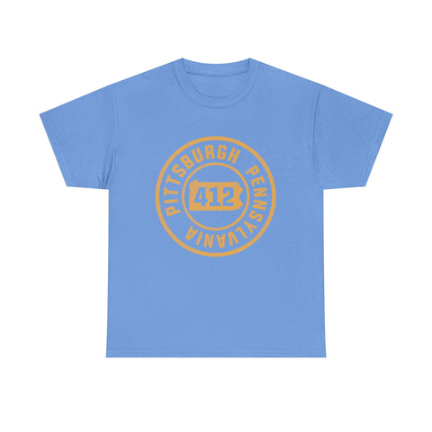 412 Pittsburgh Stamp - Unisex Heavy Cotton Tee