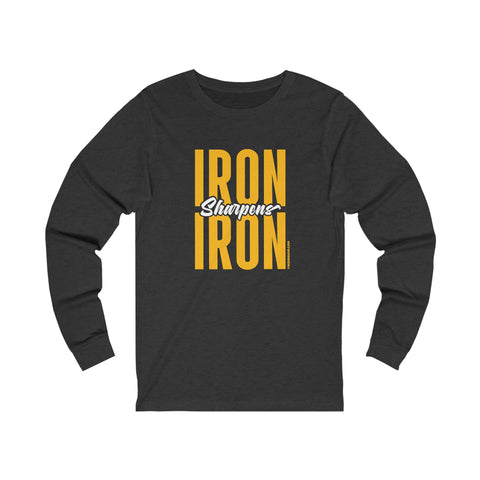 Iron Sharpens Iron - Tomlin Quote - Long Sleeve Tee Long-sleeve Printify XS Dark Grey Heather 