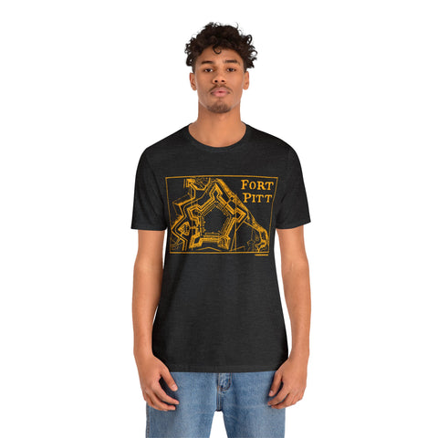 Fort Pitt Map - Retro - Short Sleeve Tee T-Shirt Printify   