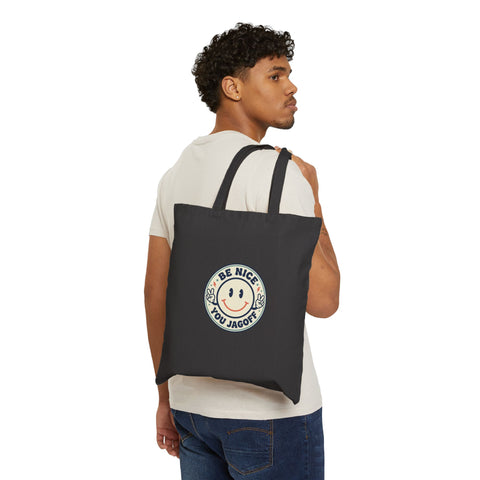 Be Nice You Jerk smiley tote | Canvas Tote, Retro Smiley