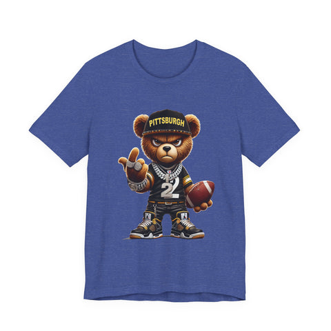 Young and Mean Pittsburgh Bear - Unisex Jersey Short Sleeve Tee