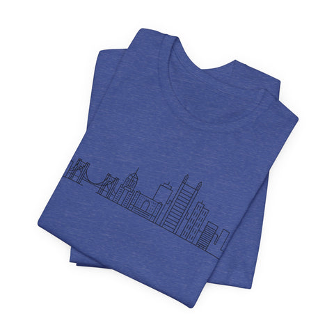 Pittsburgh Skyline Doodle - Unisex Jersey Short Sleeve Tee