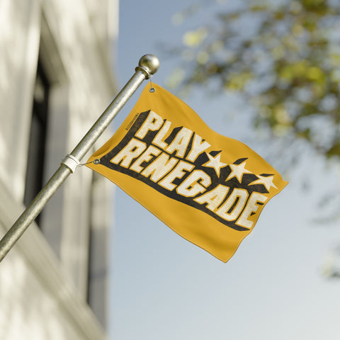 Play Renegade Retro Star Graphic - Double Sided Yellow Flag