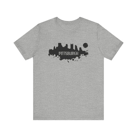 Pittsburgh Splash Skyline T-Shirt  - Unisex bella+canvas 3001 T-Shirt Printify Athletic Heather S 