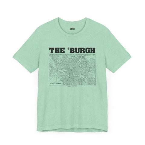 The 'Burgh Retro Map   - Short Sleeve Tee T-Shirt Printify Heather Mint S 