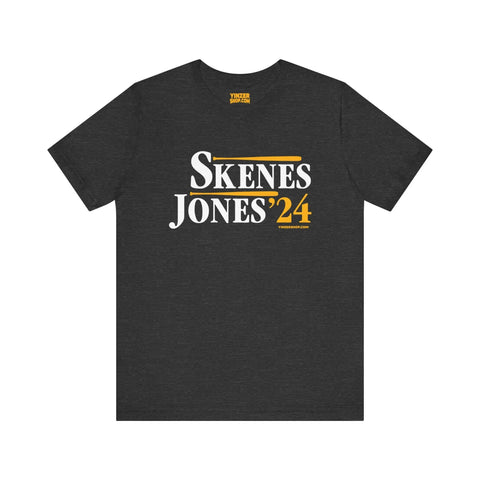 Skenes Jones 24  - Election - Short Sleeve Tee T-Shirt Printify Dark Grey Heather S 