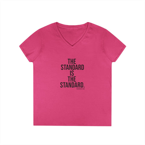 The Standard is the Standard - Ladies' V-Neck T-Shirt V-neck Printify S Heliconia