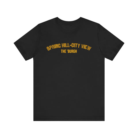 Spring Hill-City View - The Burgh Neighborhood Series - Unisex Jersey Short Sleeve Tee T-Shirt Printify Black S 