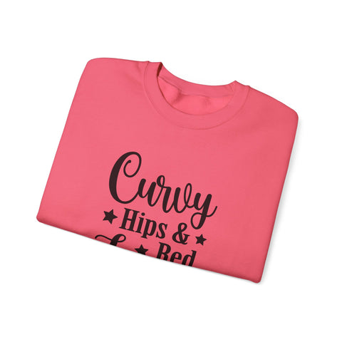 Curvy Hips & Red Lips (Pittsburgh Sarcasm Series) - Heavy Blend™ Crewneck Sweatshirt