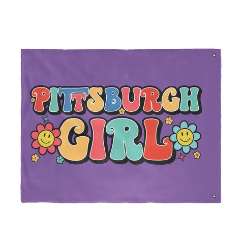 Retro Pittsburgh Girl - Double Sided Flag